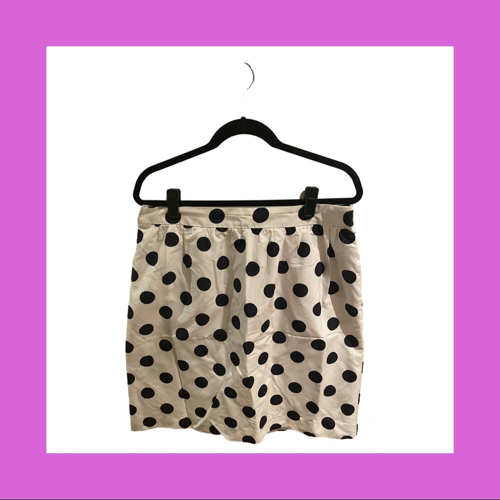 J.Crew Black & White Polka Dot A-line Skirt w/ Pockets